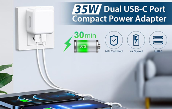 35W Dual USB C Charger 570x360