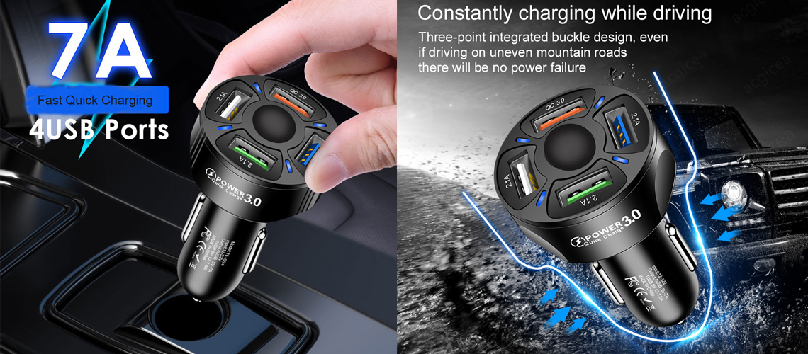 4 USB Car Charger 1140x500