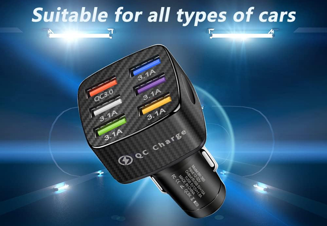 6 ports USB Car Charger 650x450