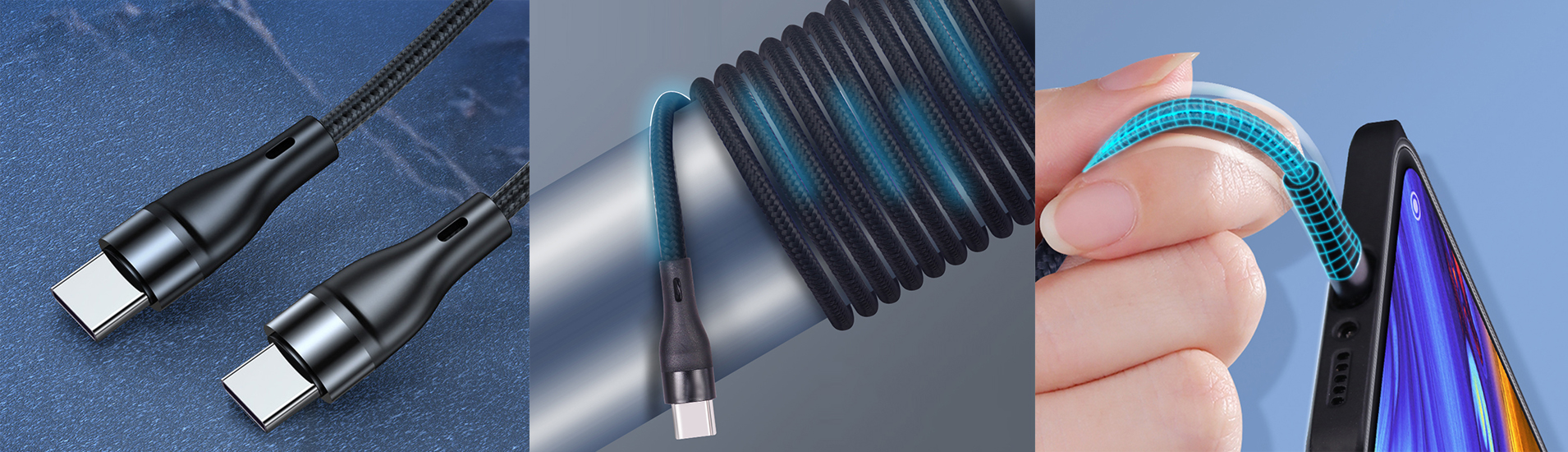 Nylon braided PD Cable banner